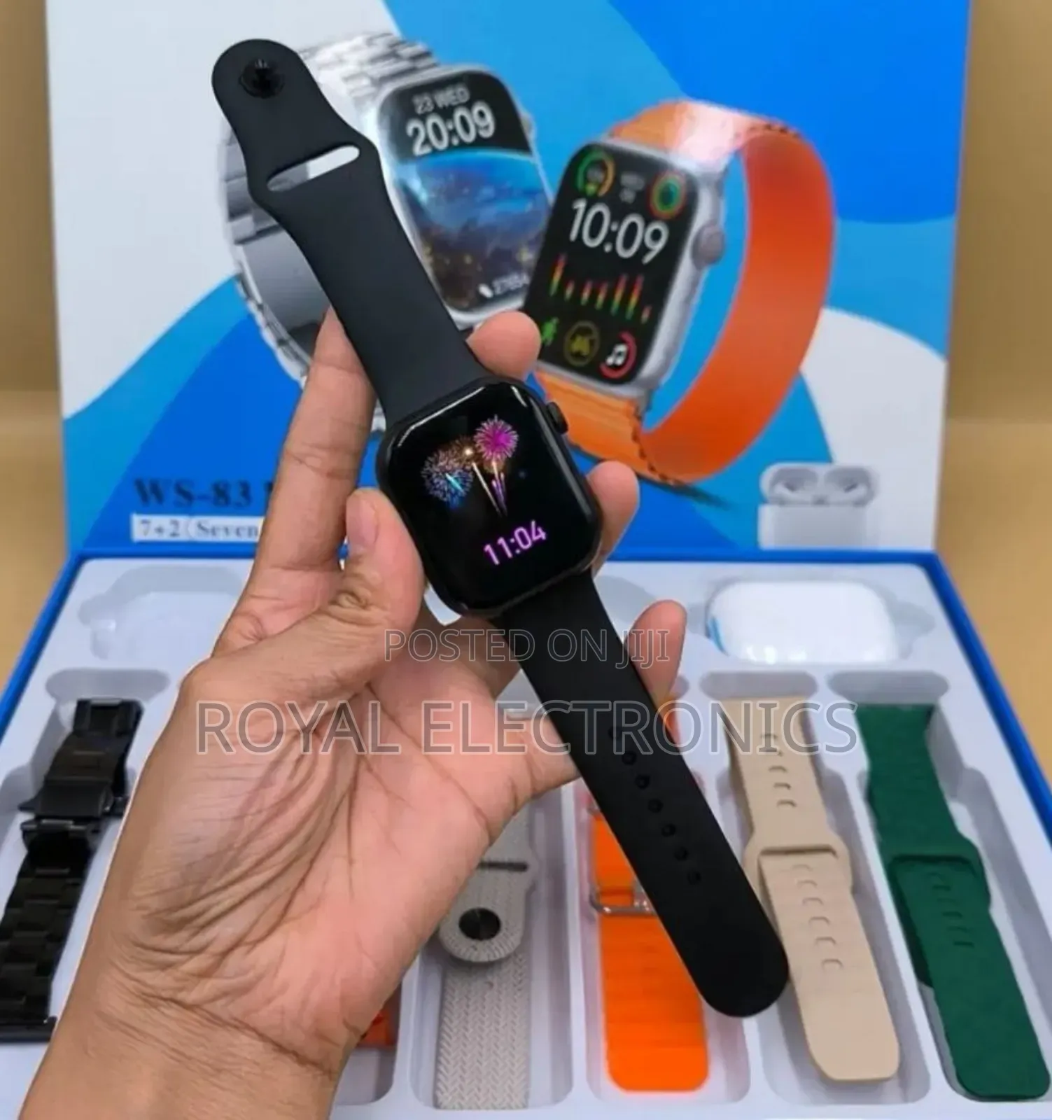 Wsmie Series-9 Smart Watch With 7 ማሰሪያዎች + Airpods