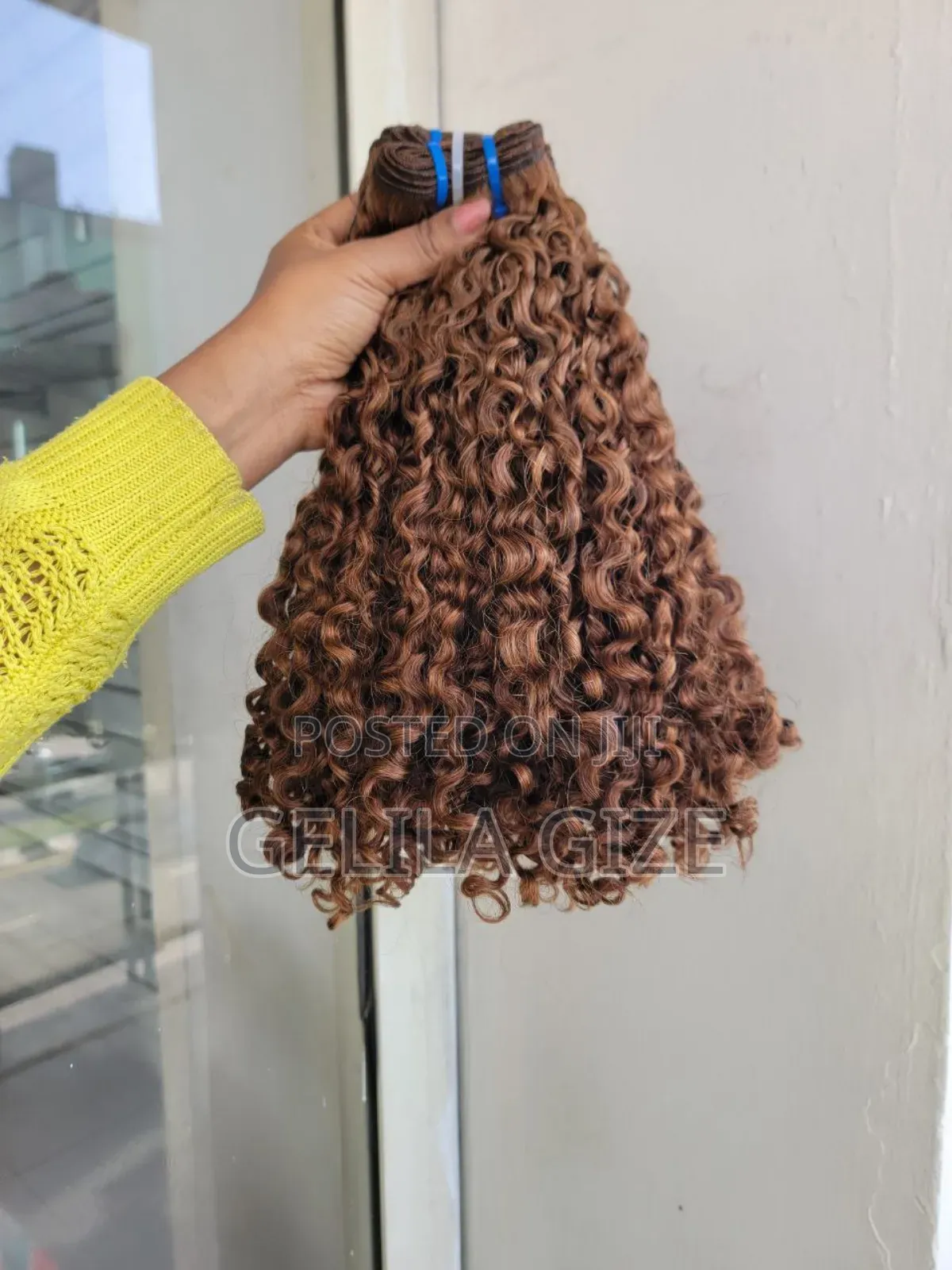 Coffee Brown Pc Curly Human Hair