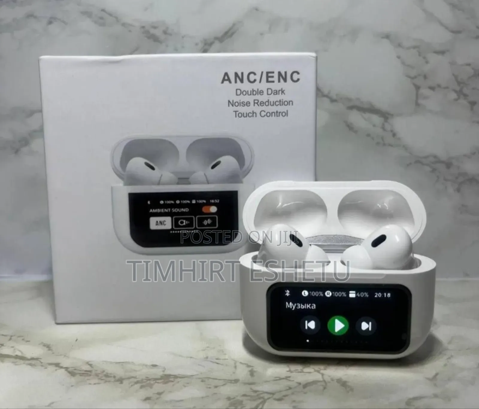 Smart Anc/Enc Wireless Earbuds With Digital Display Case
