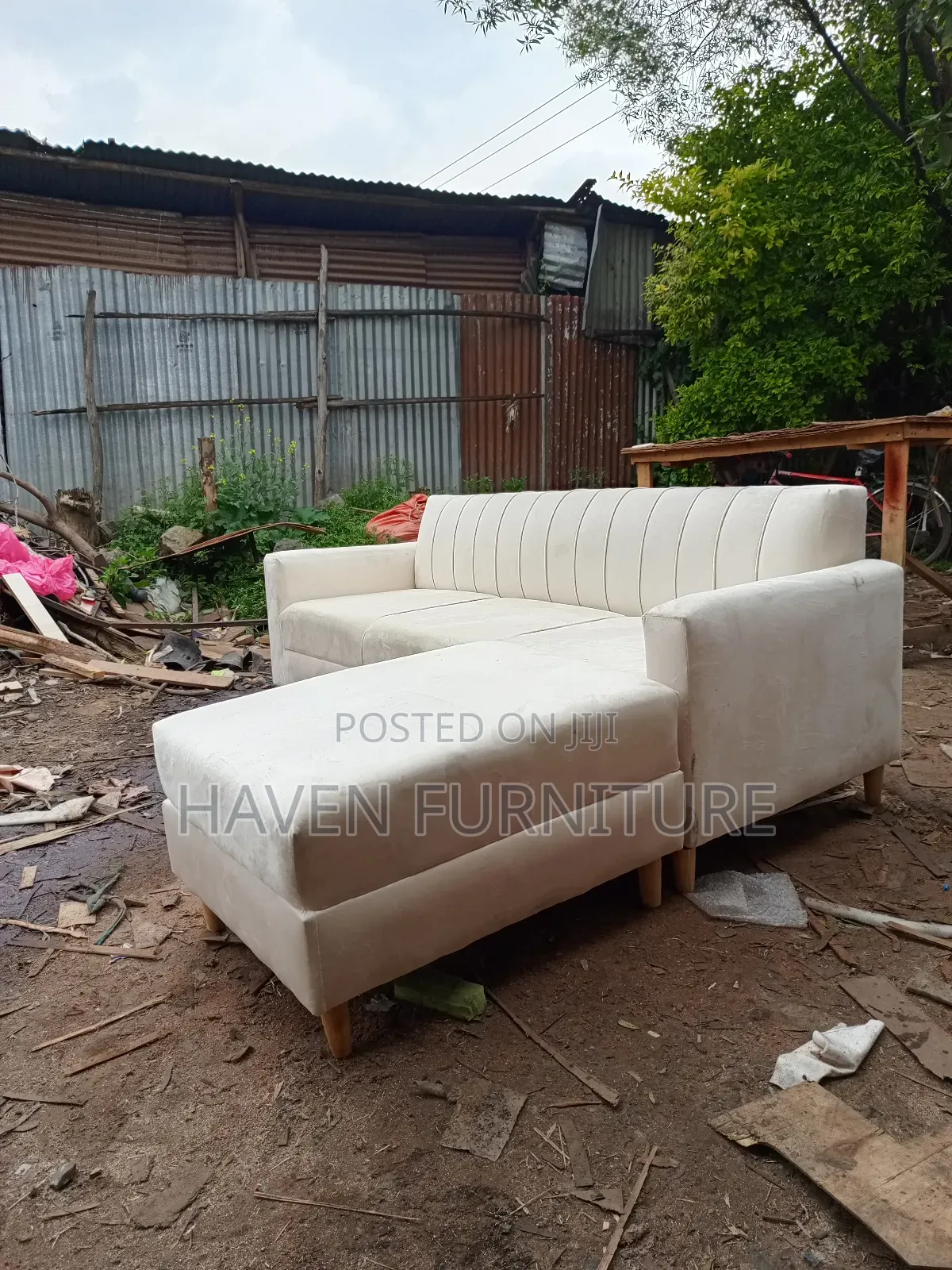 White With Wood Leg 12 Sofa