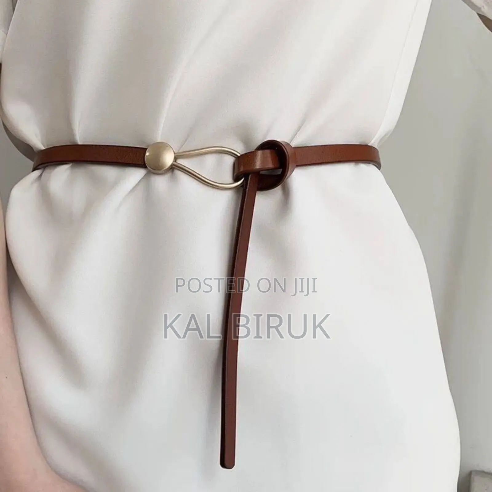 Chic Minimal Leather Belt for Dresses Tunics