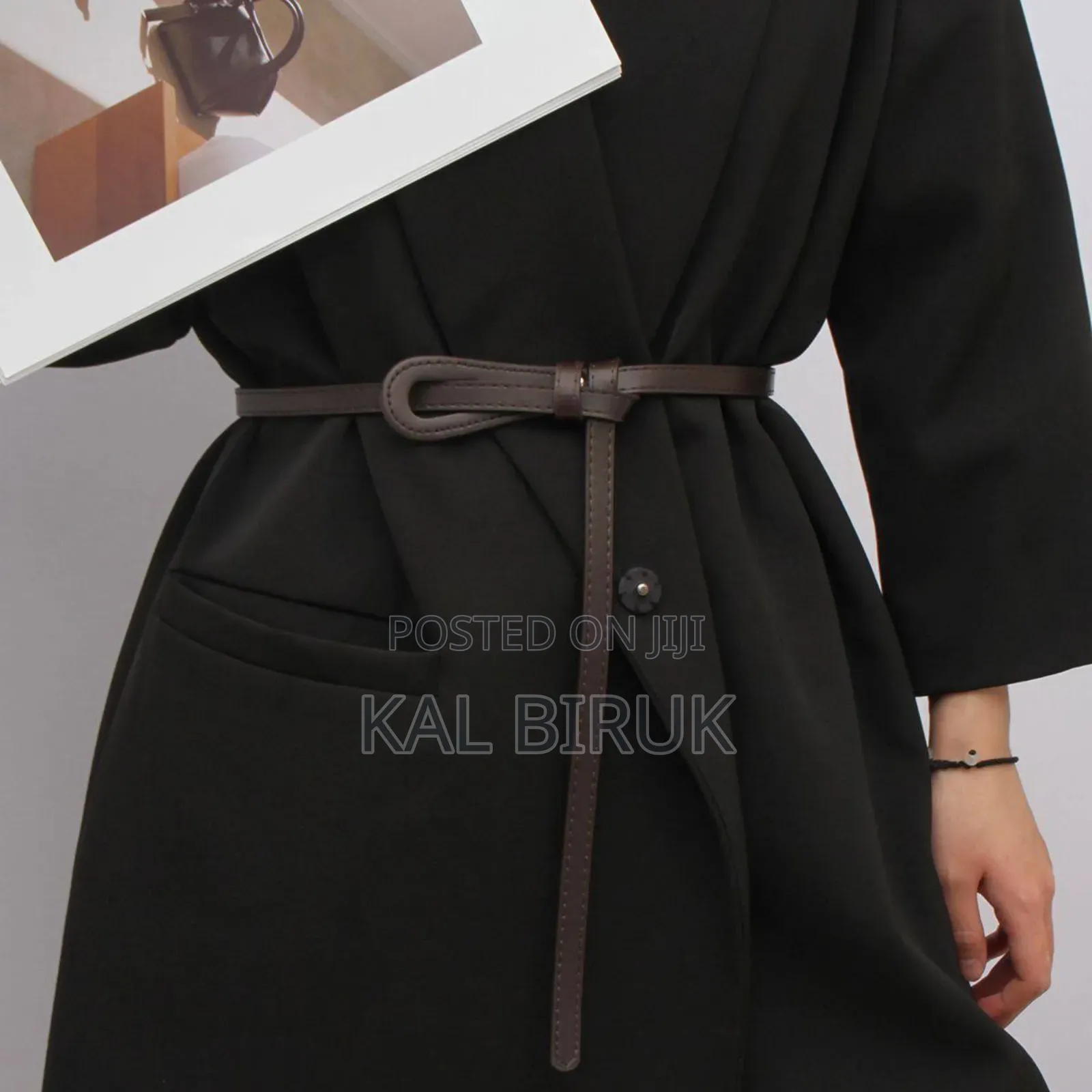 Chic Minimal Leather Belt for Dresses Tunics
