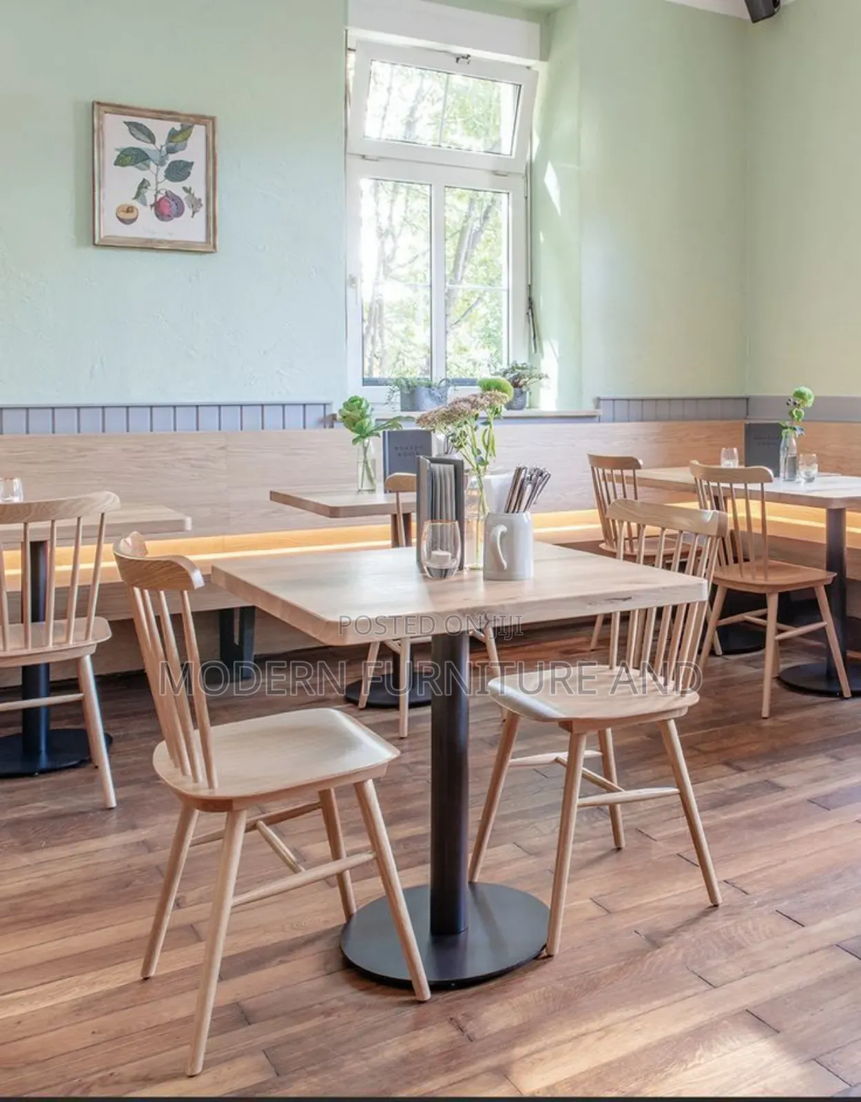 Cafe Seats(3chairs+Table)የካፌና ሬስቶራንት ወንበሮች