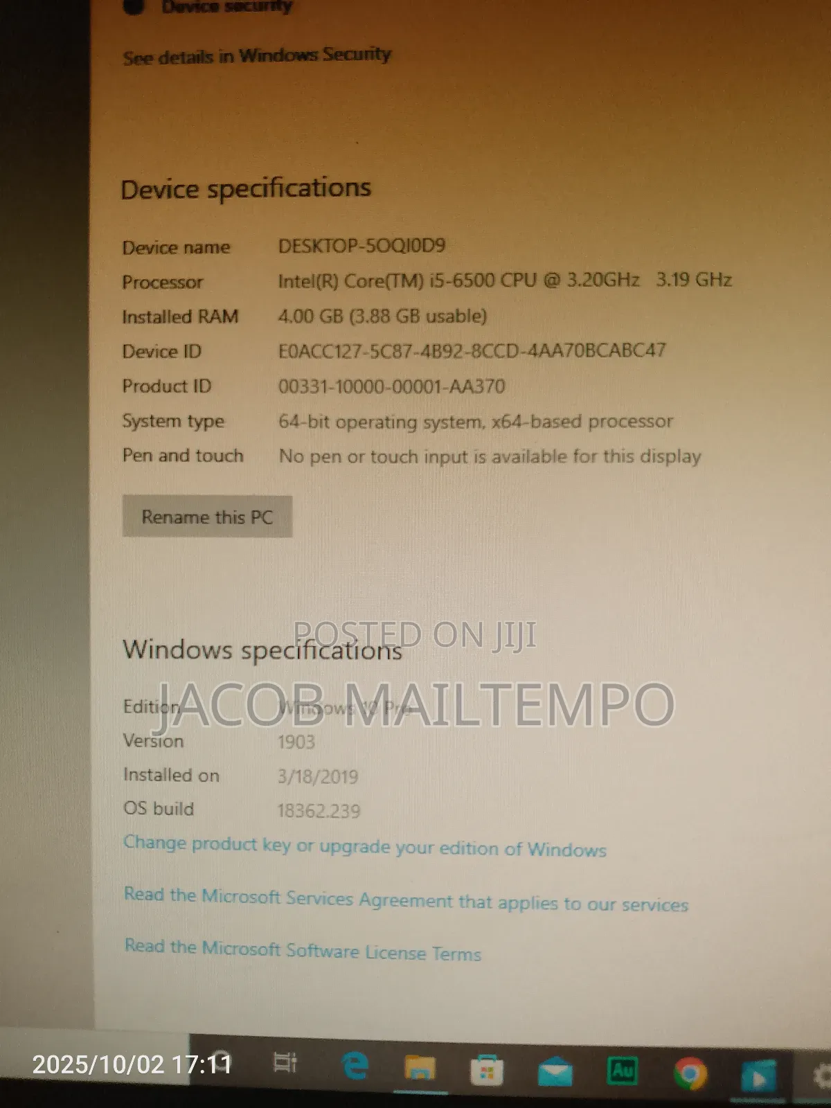 Desktop Computer Dell Optiplex 3040 4GB Intel Core i5 HDD 500GB