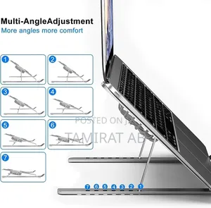Foldable Laptop Stand With Dual Cooling Fans, Adjustable Height