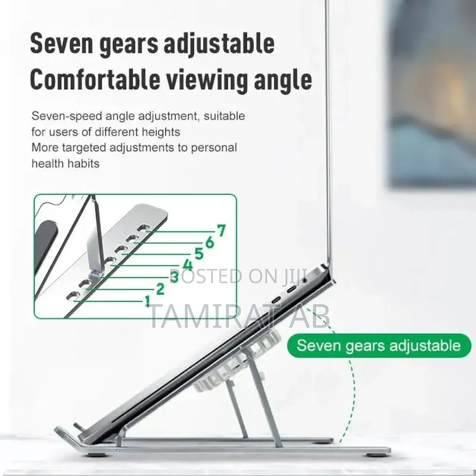 Foldable Laptop Stand With Dual Cooling Fans, Adjustable Height