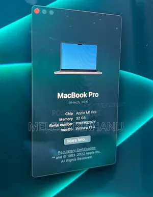 New Laptop Apple MacBook Pro M1 32GB Apple M1 Pro SSD 1T