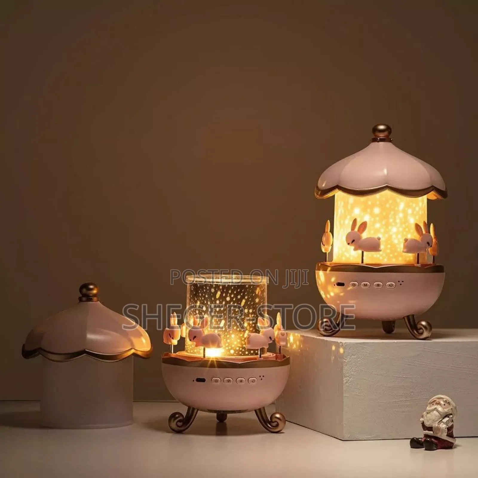  Cute Bunny Carousel Kids Night Light Projector