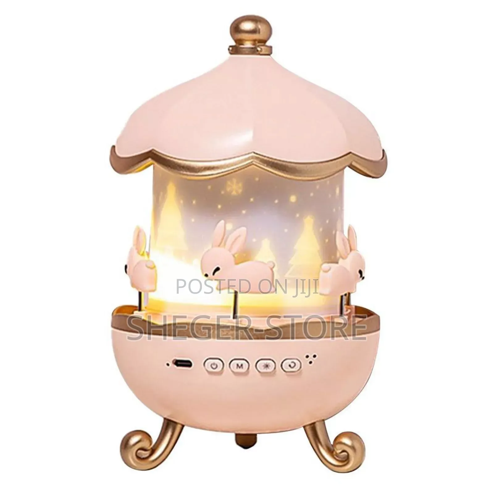  Cute Bunny Carousel Kids Night Light Projector