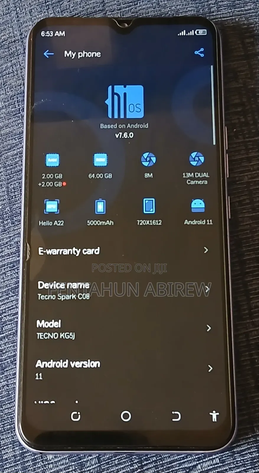 Tecno Spark 16 GB Silver