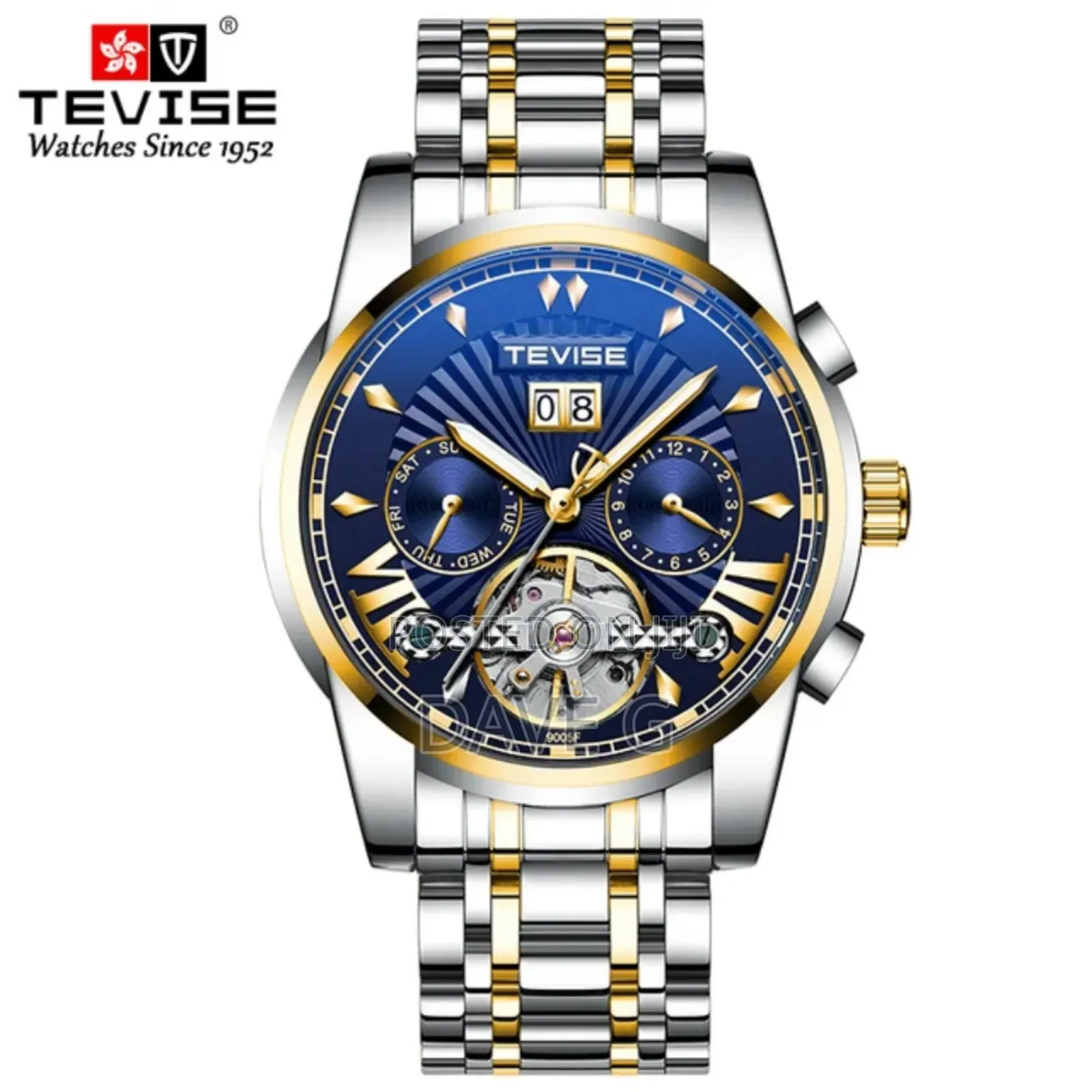Tevise Luxury Men's Watch, Retro Carved, Waterproof Hollow Men Watch