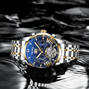 Tevise Luxury Men's Watch, Retro Carved, Waterproof Hollow Men Watch