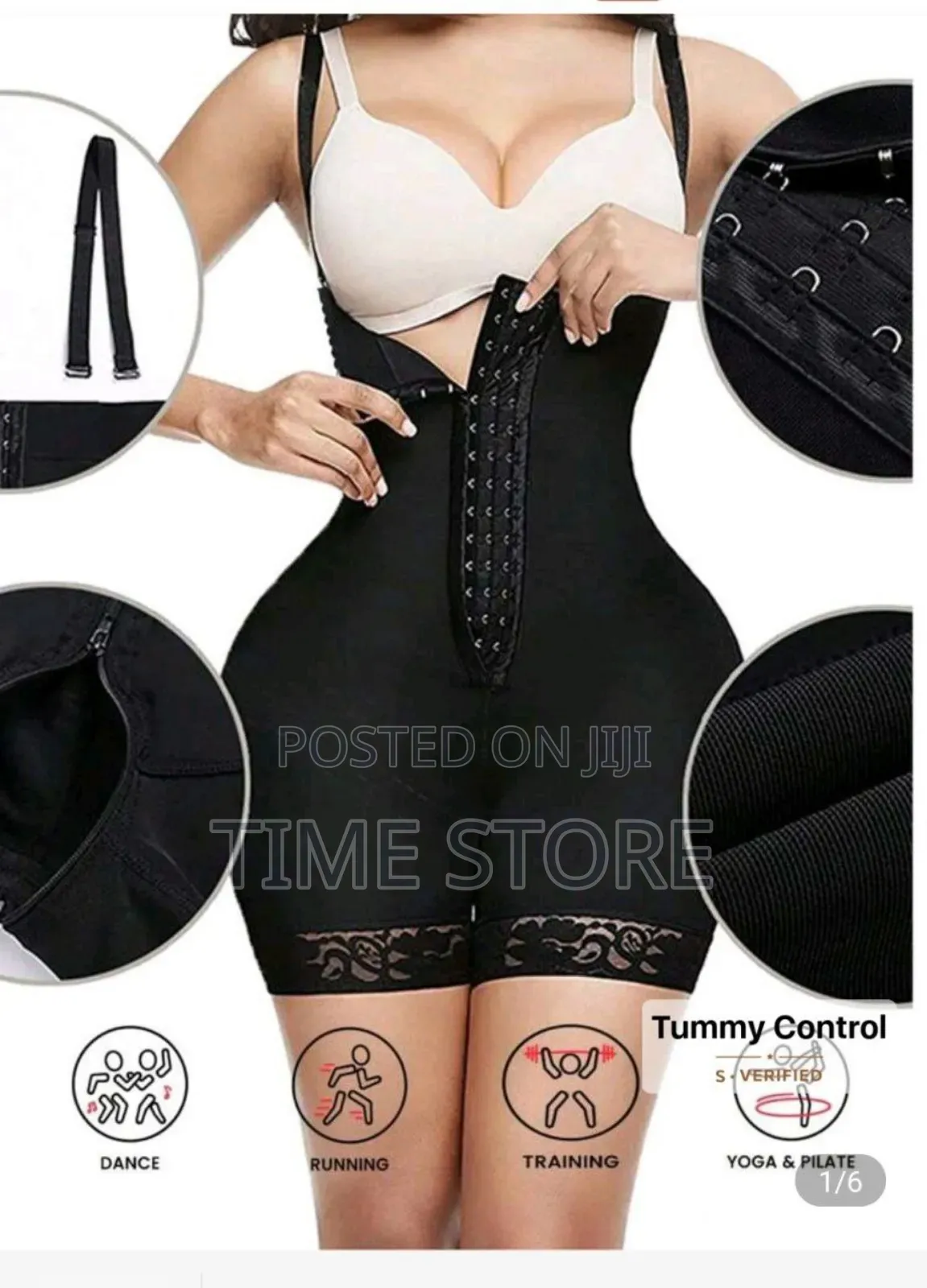 3-Bones Triple-Breasted High-Waisted Elastic Body Shaper /ሼፕዌር