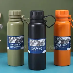 Stainless Steel Vacuum Flask 1200ml Black Hot Cold Thermos Bottle