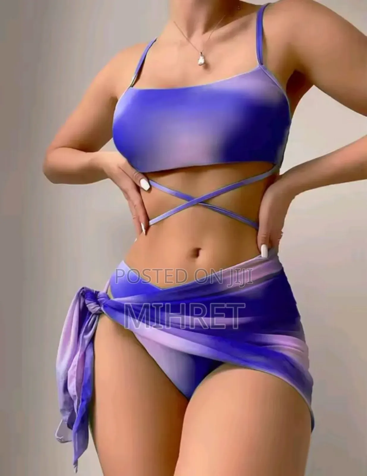 3 Pieces Bikini Swimsuit Lace Up