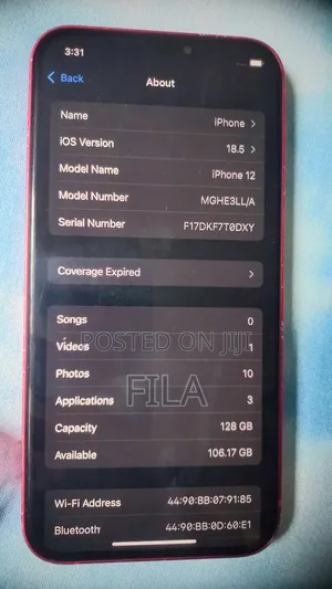 New Apple iPhone 12 128 GB Red