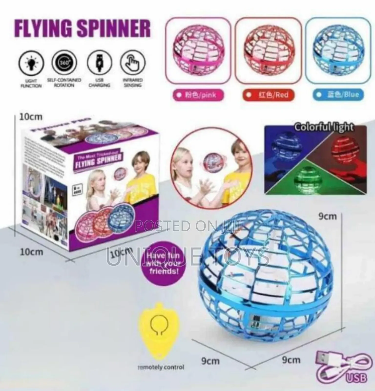 Flying Spinner Fidget Toy – Usb Rechargeable Drone Ball