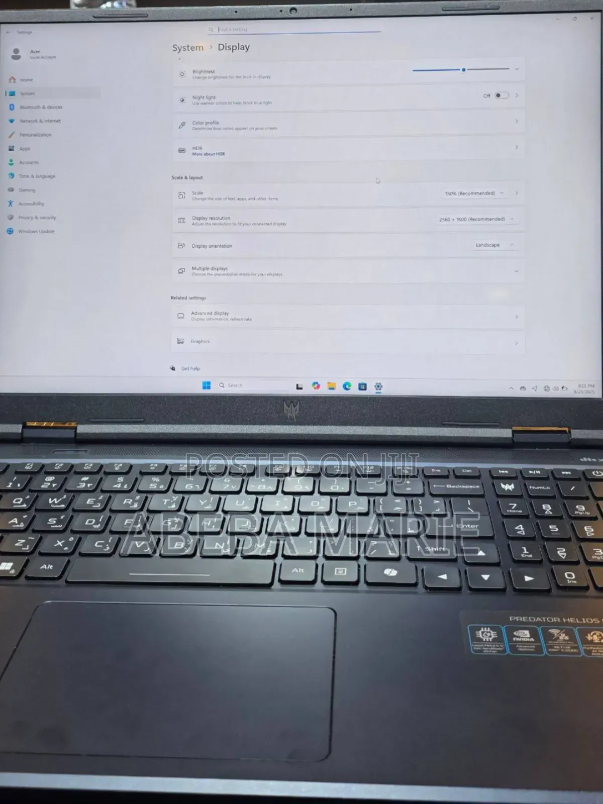 New Laptop Acer Predator Helios Neo 16 16GB Intel Core I9 SSD 1T