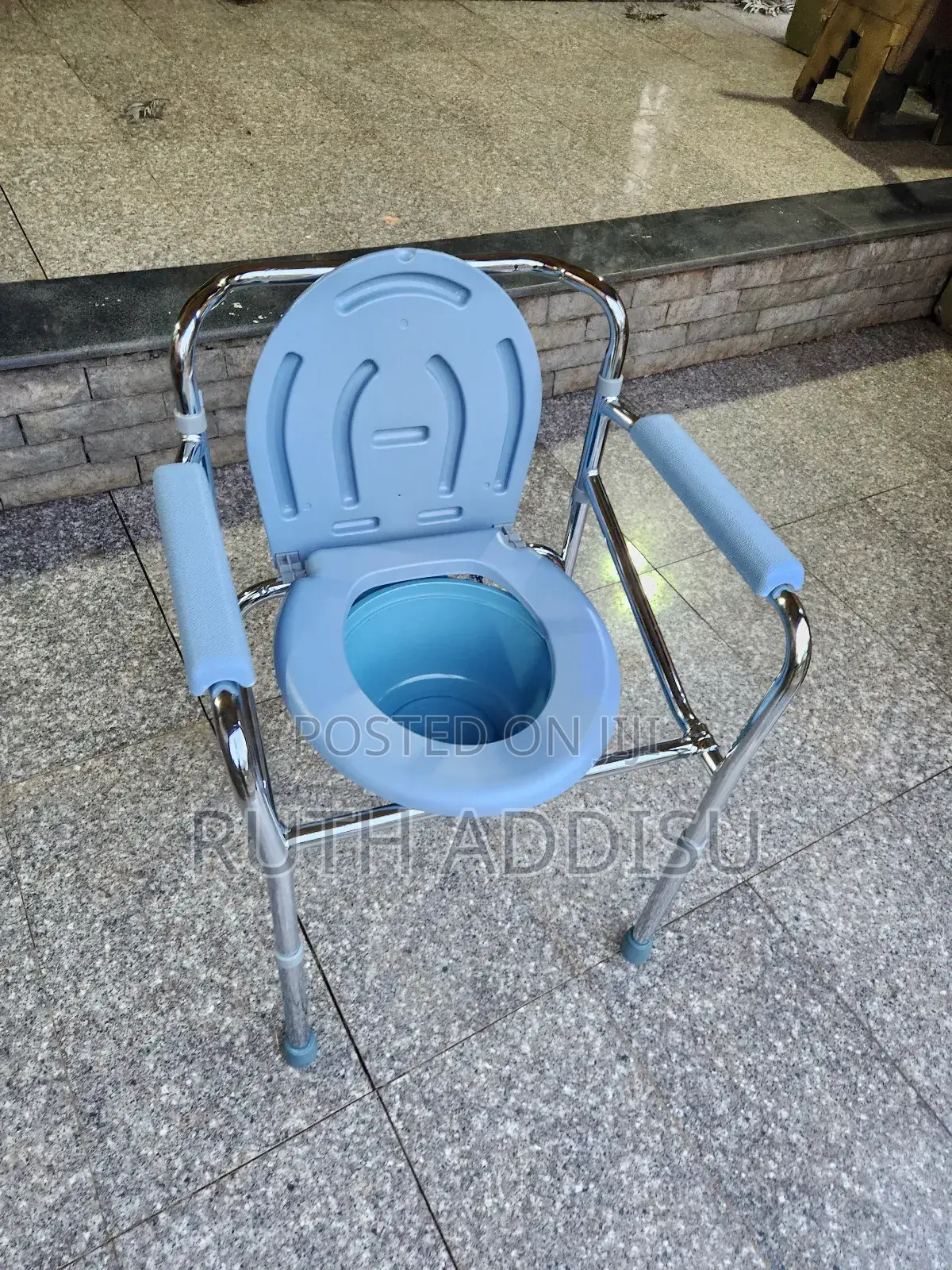 Commode Adjustable Height Commode Chair瘨了toilet Almunium Chair New