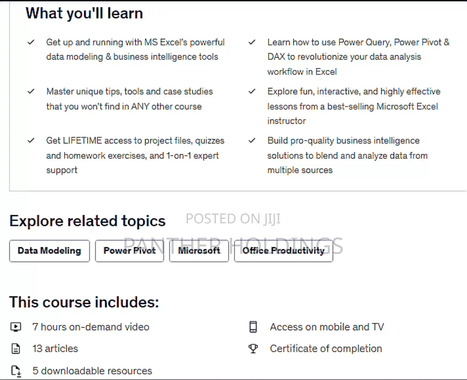 Microsoft Excel: Business Intelligence W/ Power Bi Query Dax