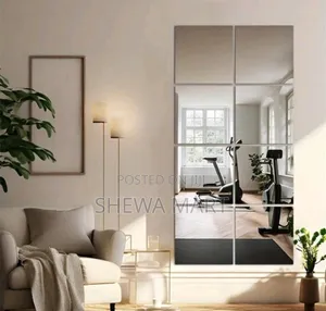 Photo - Acrylic Mirror Wall Tiles Shatterproof Self-Adhesive Decor for Living