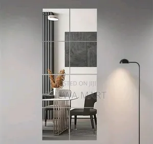 Acrylic Mirror Wall Tiles Shatterproof Self-Adhesive Decor for Living