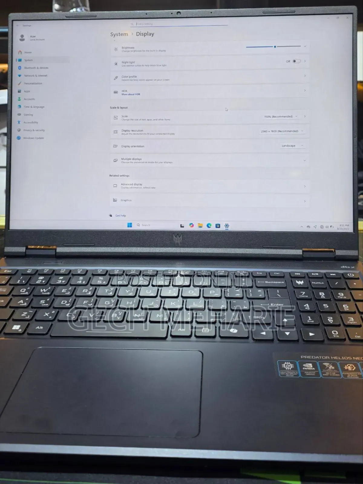 New Laptop Acer Predator Helios Neo 16 16GB Intel Core I9 SSD 1T