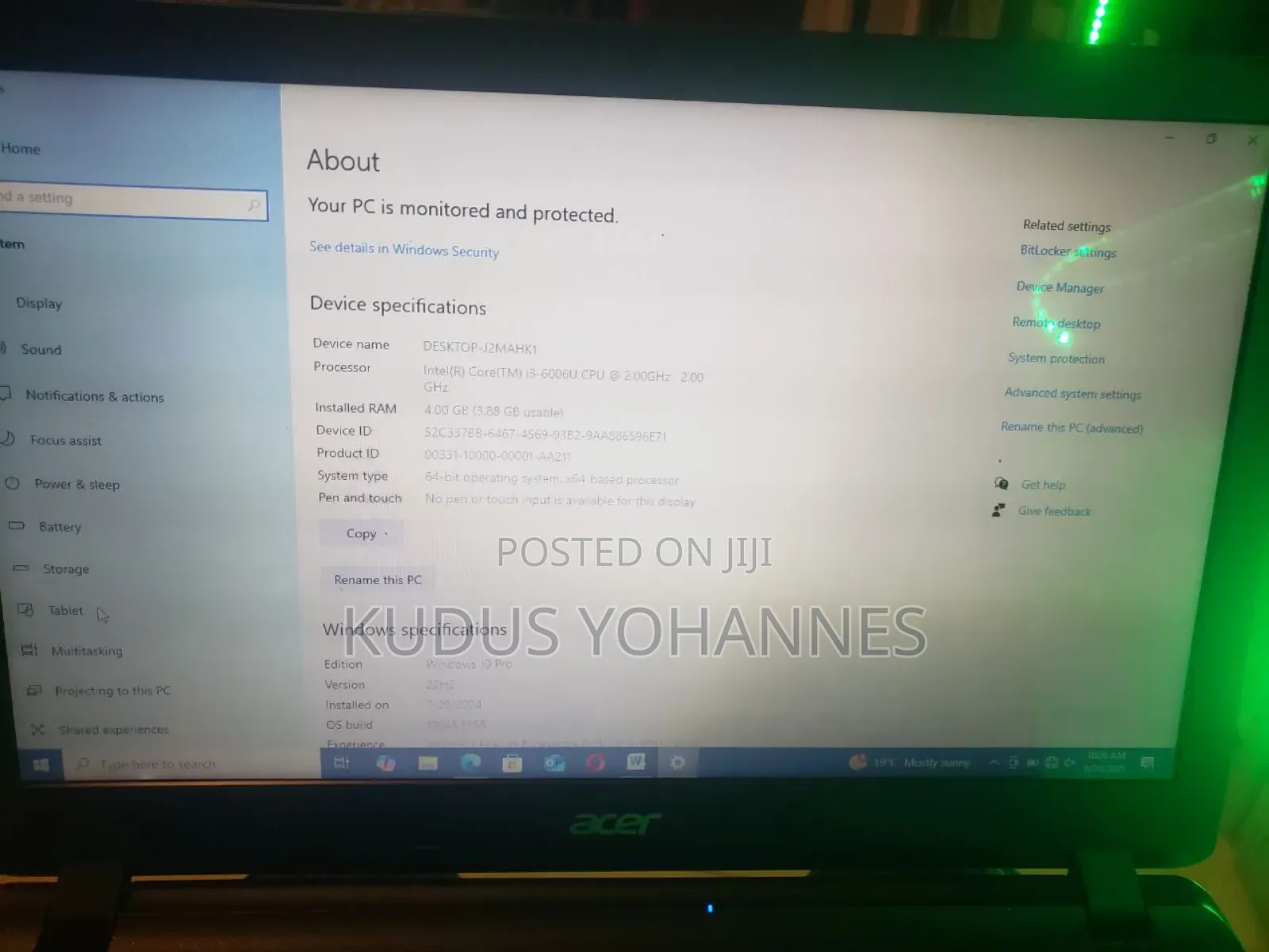 Laptop Acer Aspire 1300 3GB Intel Core I3 HDD 1T