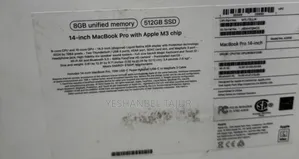New Laptop Apple MacBook Pro 2024 M3 14-Inch 8GB Apple M3 SSD 512GB