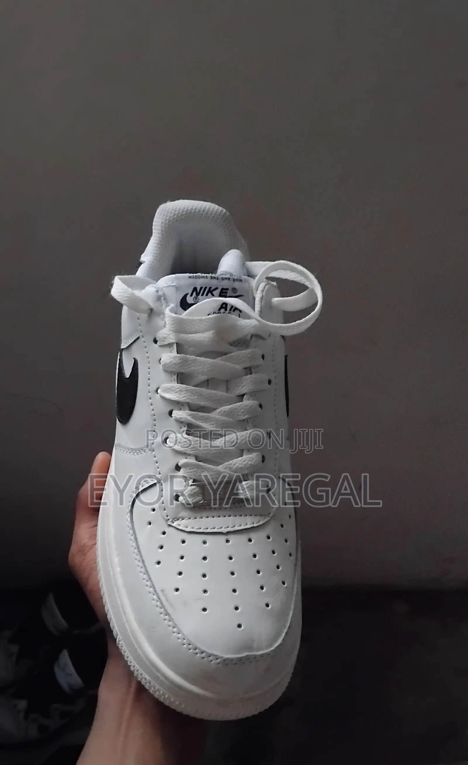 White Air Force 1 With Black Swoosh