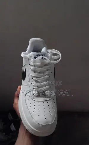 White Air Force 1 With Black Swoosh