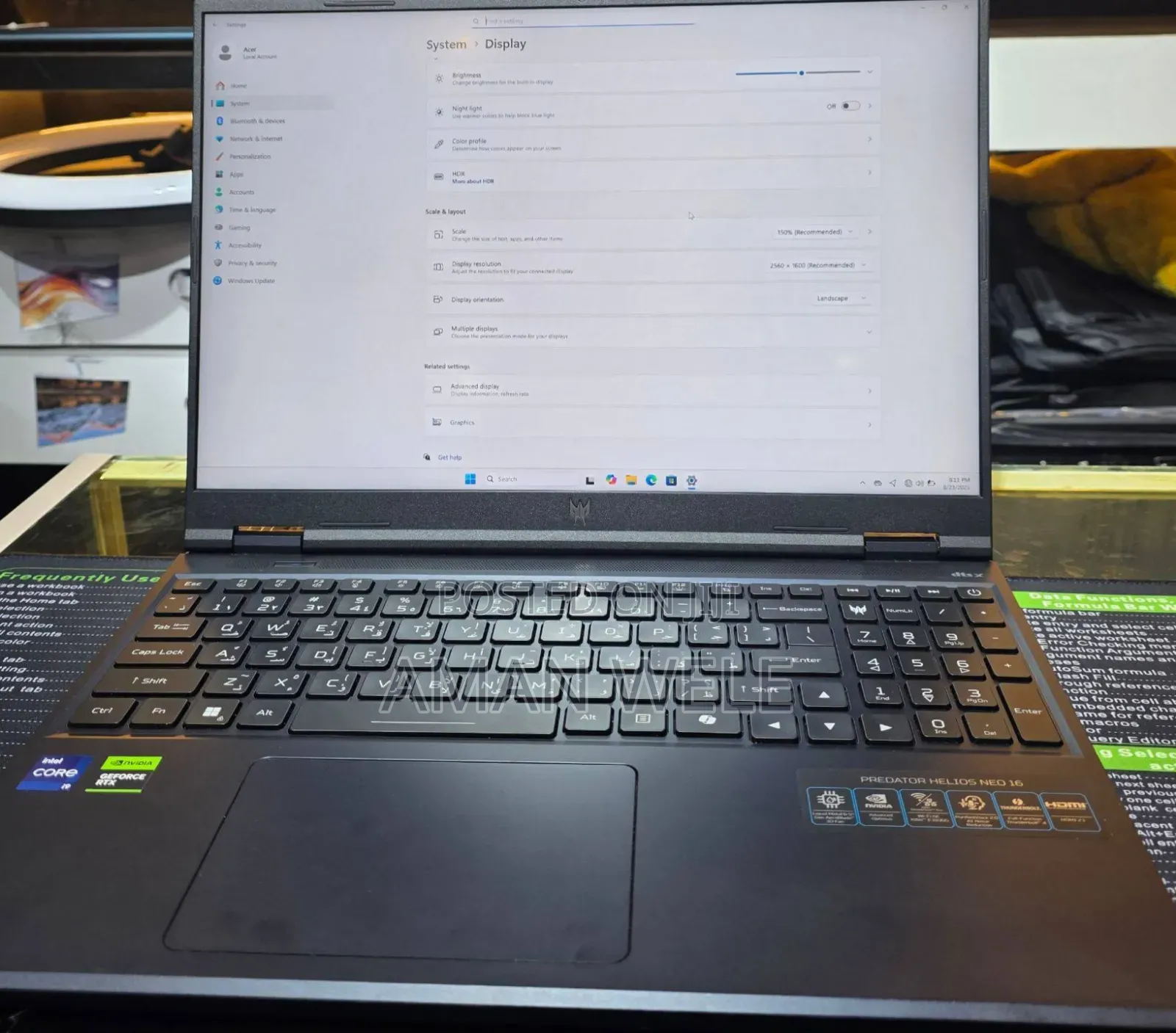 New Laptop Acer Predator Helios Neo 16 16GB Intel Core I9 SSD 1T