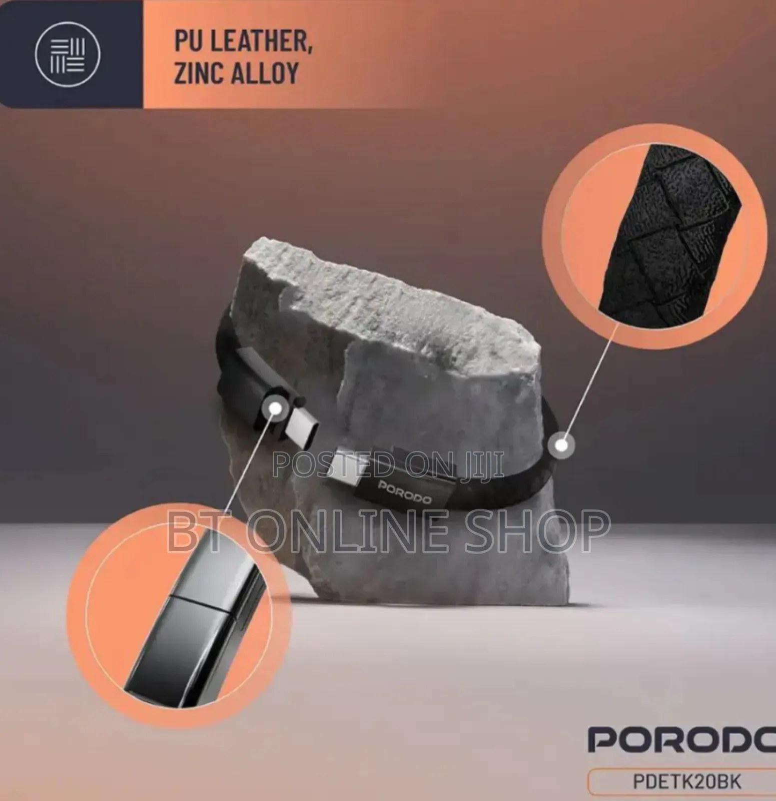 Porodo Usb-C to Usb-C Wristband Cable