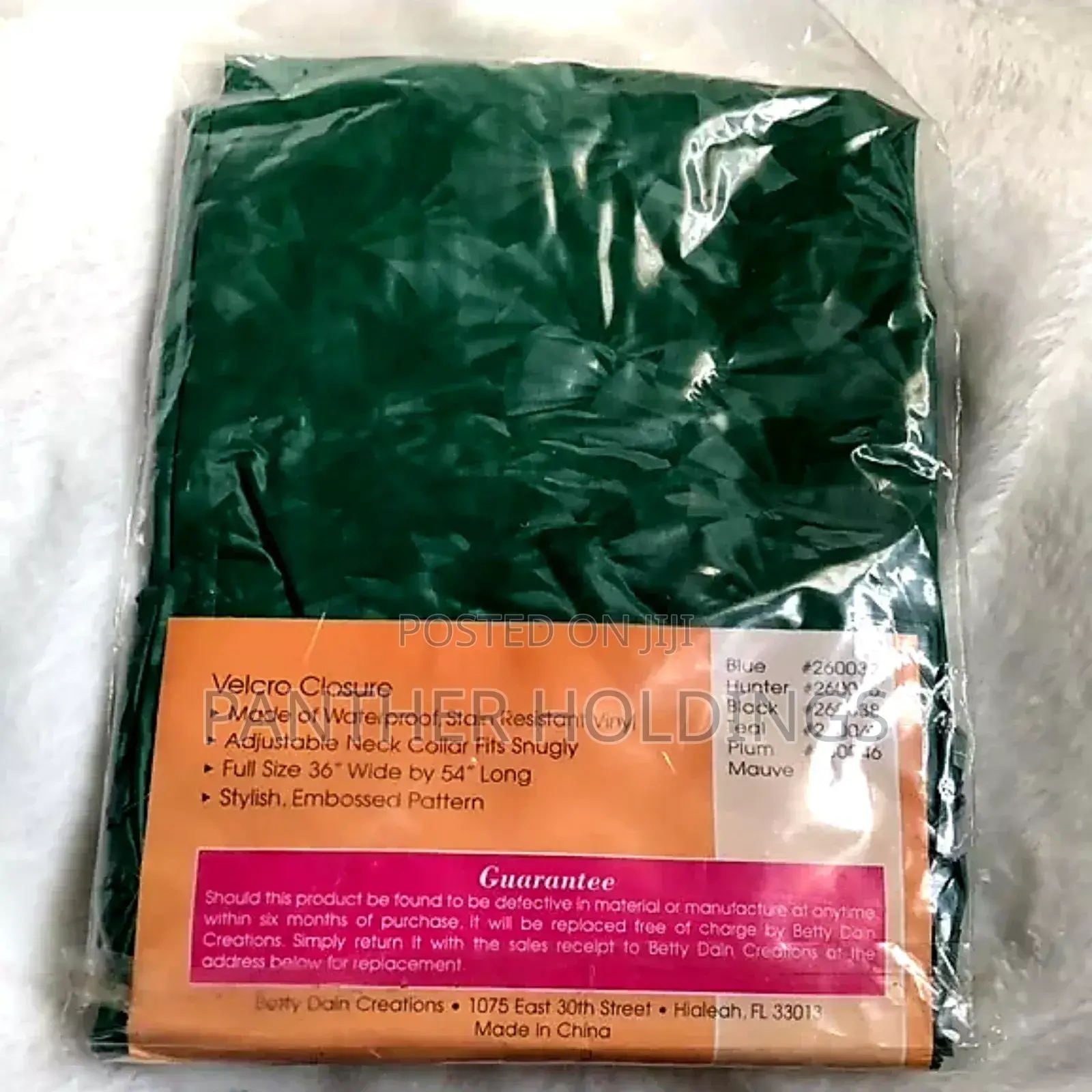 Betty Dan Vinyl Shampoo Cape Style #306v Classy Cape Hunter Blue