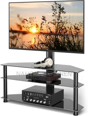 Photo - Buy Artiss Tv Stand 3 Tiers Storage Shelf Rack Tempered Glass 