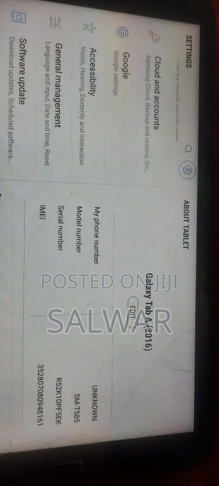 Samsung Galaxy Tab A 10.1 (2016) 32 GB Black