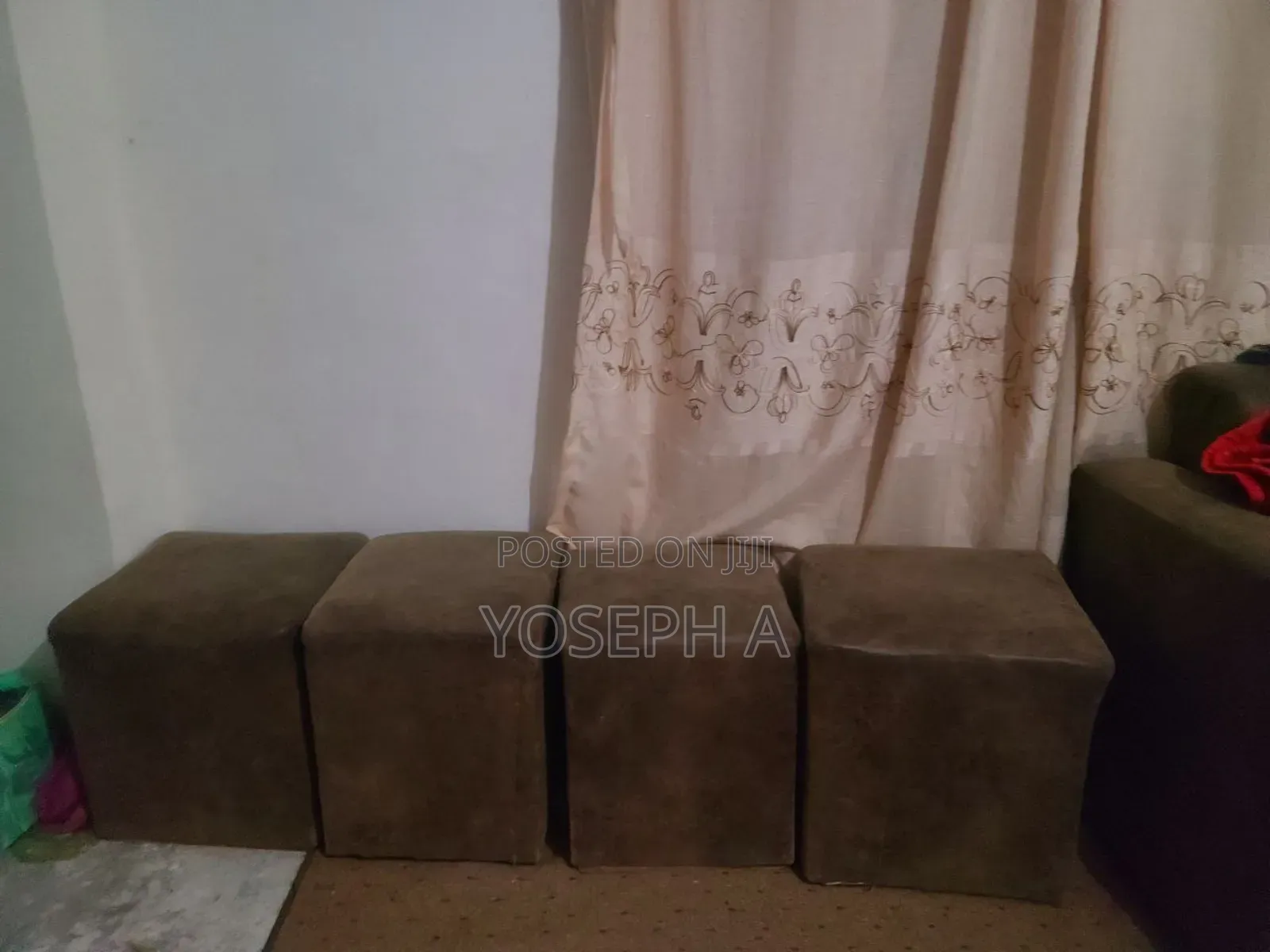 L-Shaped Sofa + 4 Chairs + 1 Table