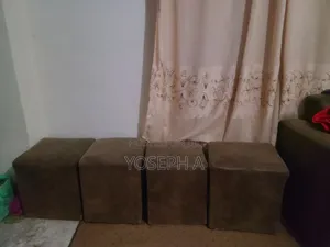 L-Shaped Sofa + 4 Chairs + 1 Table