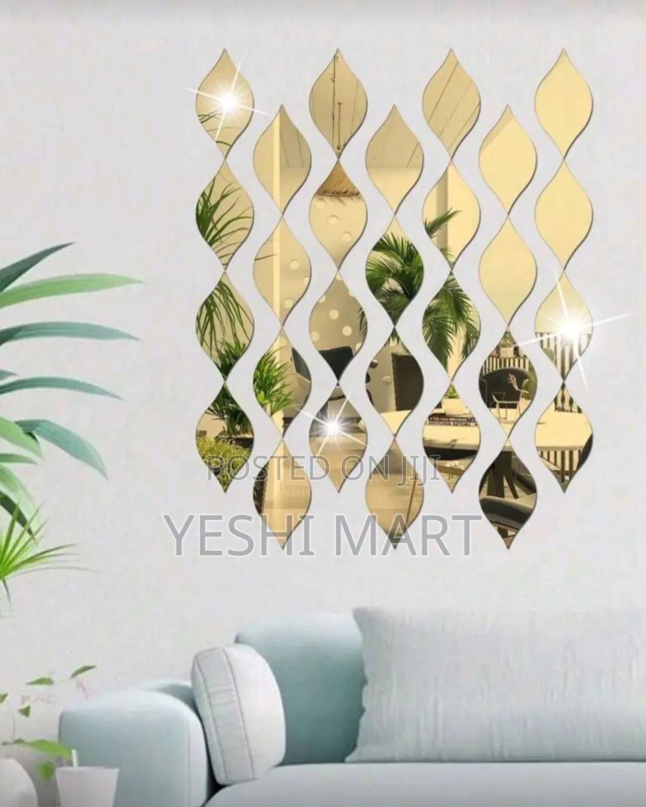 Reflective Acrylic Water Drop Shaped Mirror Stickers, Self-Designed 3d