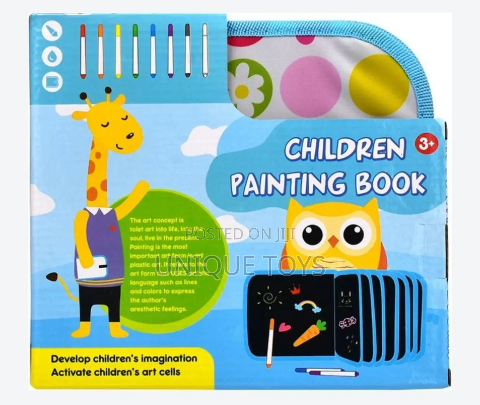 Rainbow Children's Drawing Book (6 Pages): 6 Pens 1 Wet Wipe