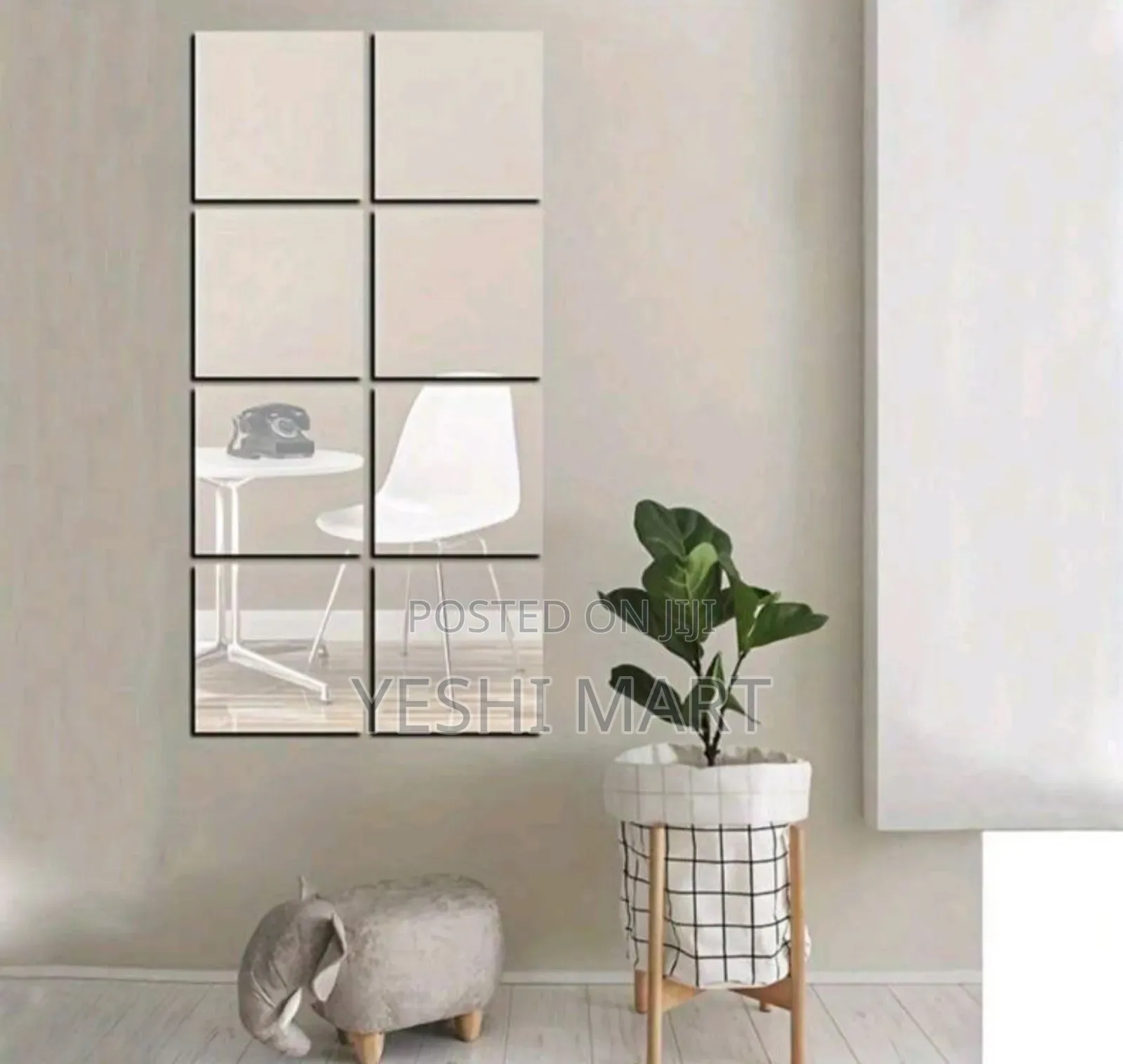 Acrylic Mirror Wall Tiles Shatterproof Self-Adhesive Decor for Living