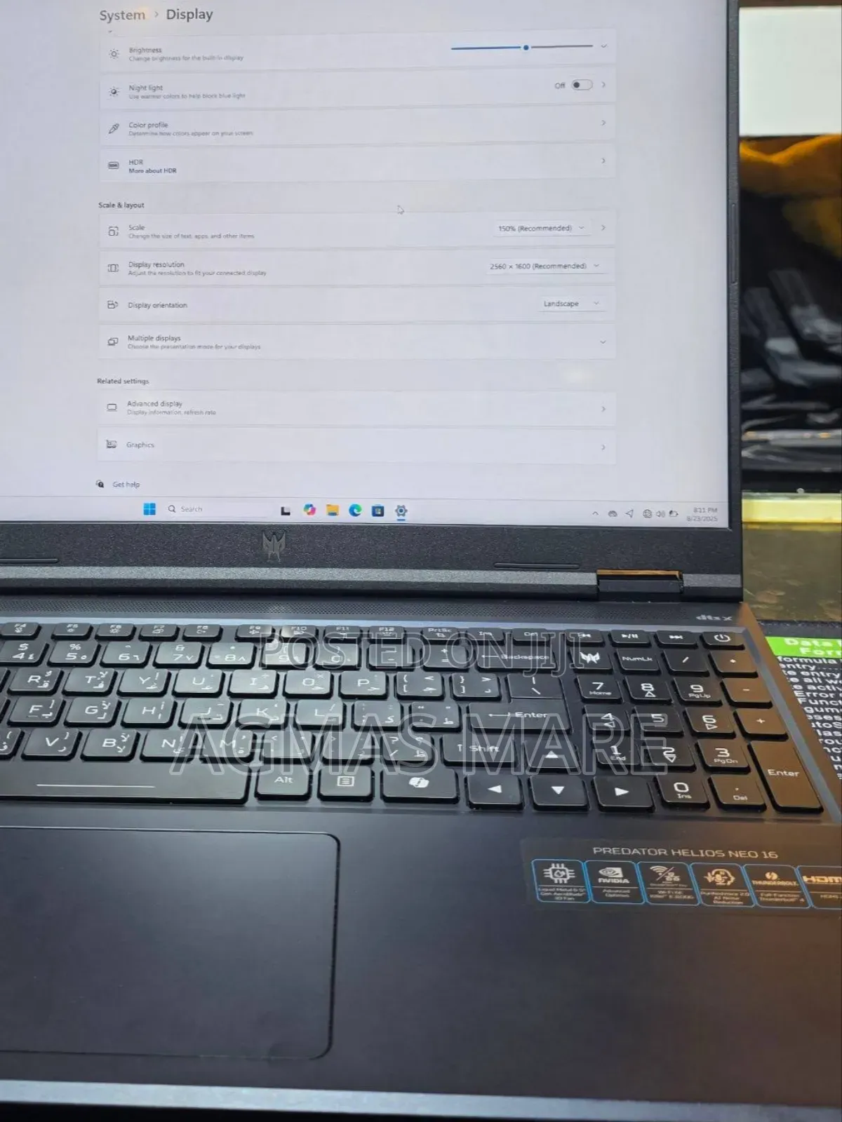 New Laptop Acer Predator Helios Neo 16 16GB Intel Core I9 SSD 1T