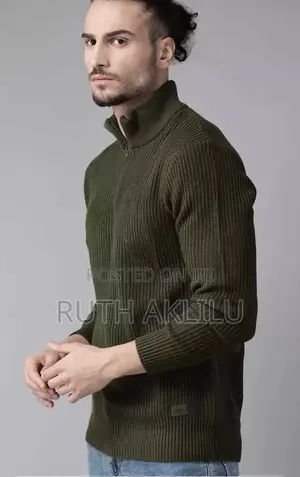 Photo - High Neck Green Sweater for Him