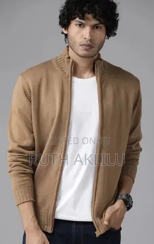 Photo - Brown Solid Cardigan Sweater