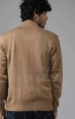 Brown Solid Cardigan Sweater