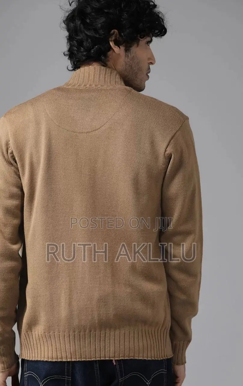 Brown Solid Cardigan Sweater