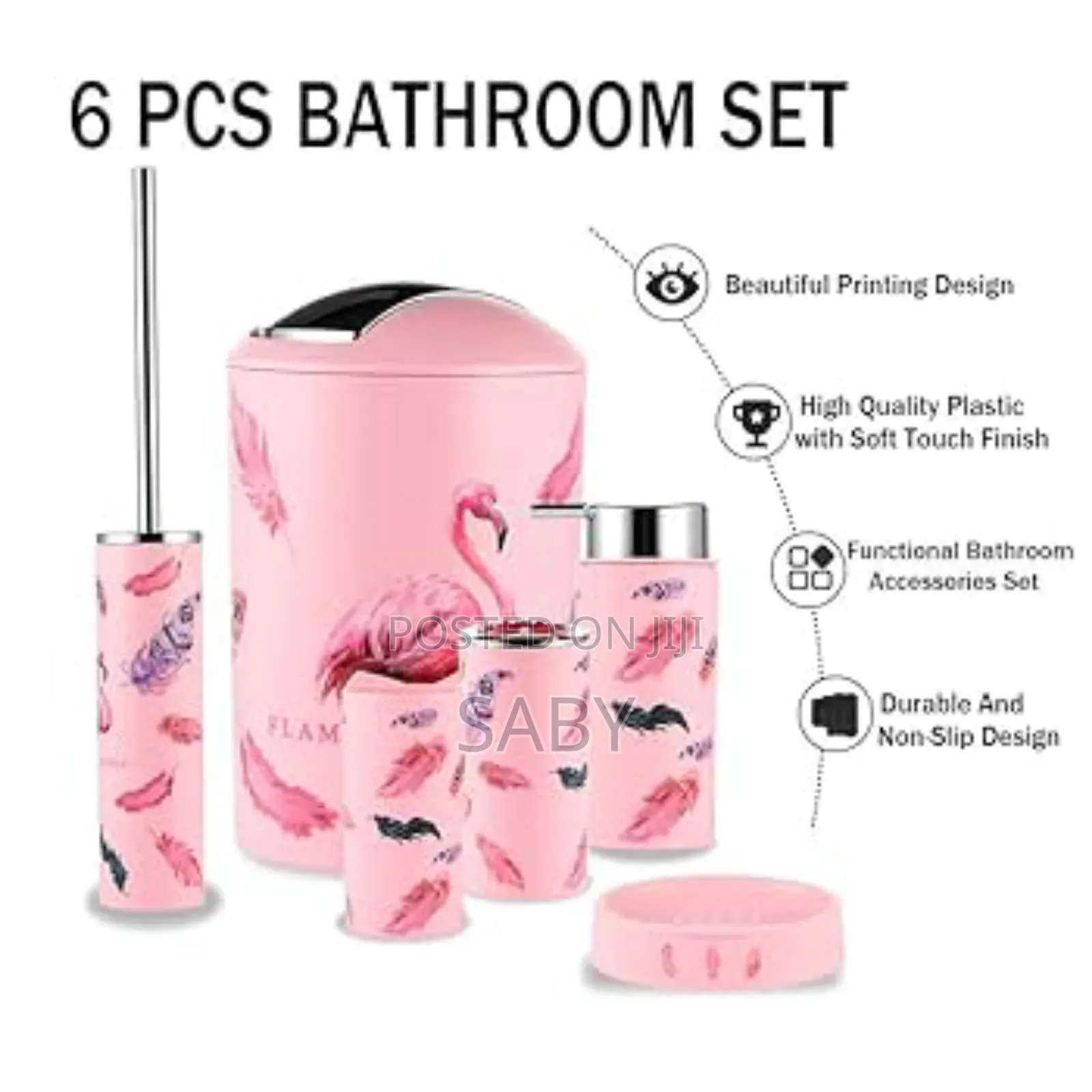 Modern Design 6pcs Plastic Bathroom Accessory Set