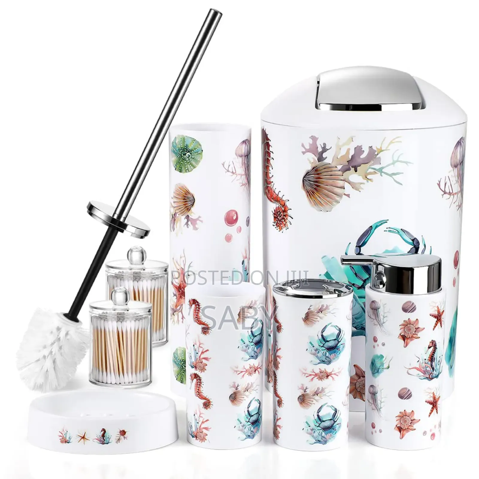 Modern Design 6pcs Plastic Bathroom Accessory Set