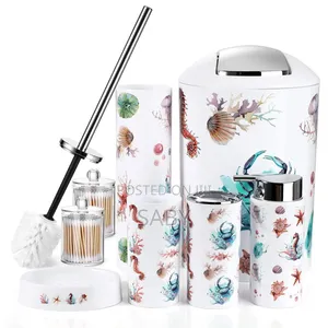 Modern Design 6pcs Plastic Bathroom Accessory Set