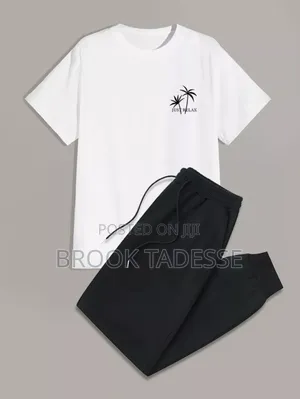 Trendy Sweatpants T-Shirt Set – Casual Streetwear Outfit